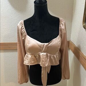 Rabbit Hole Blush Pink  XL Women's Crop Top!